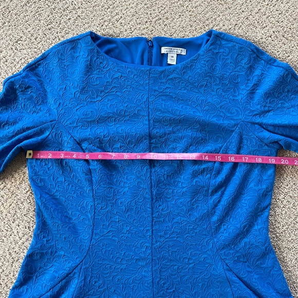 London Style Royal Blue Textured Dress - Picture 4 of 7